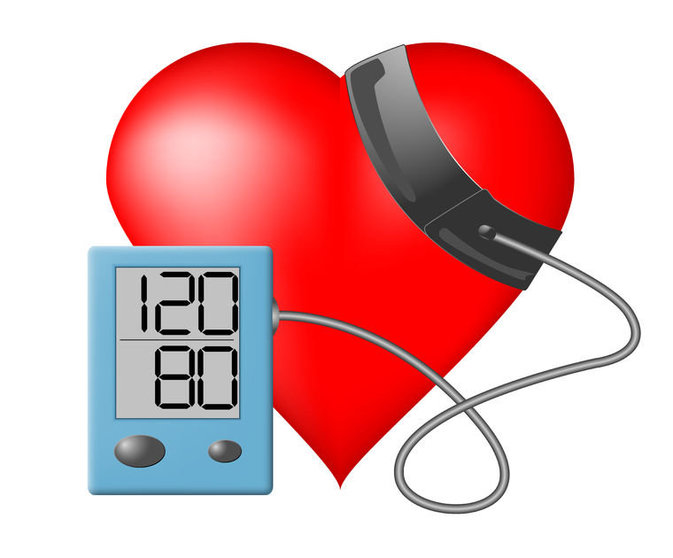 24542756 - heart and blood pressure monitor on a white background