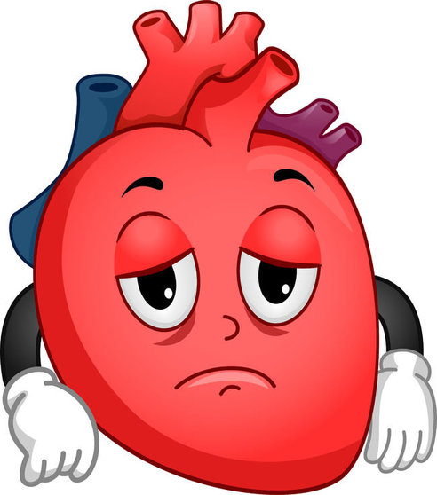 30822045 - mascot illustration featuring a sad worn out heart